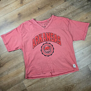 Pressbox Arkansas Razorbacks Womens XL Red Vintage Wash Graphic T Shirt